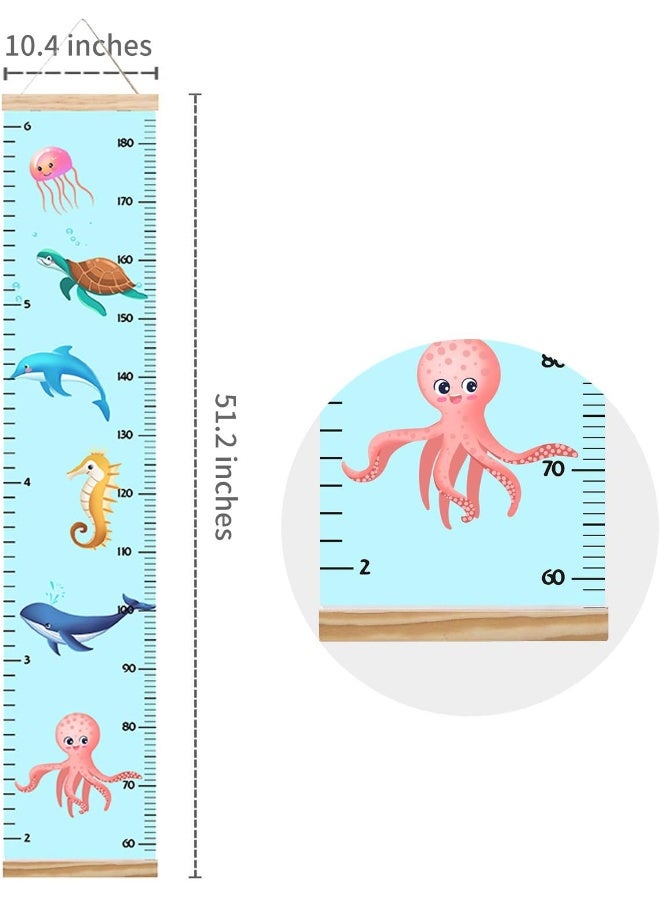 Lvpai Animals Growth Chart for Kids, Baby Height Chart, Canvas Height Measuring Rulers for Boys Girls (Animals 3) - Image 3